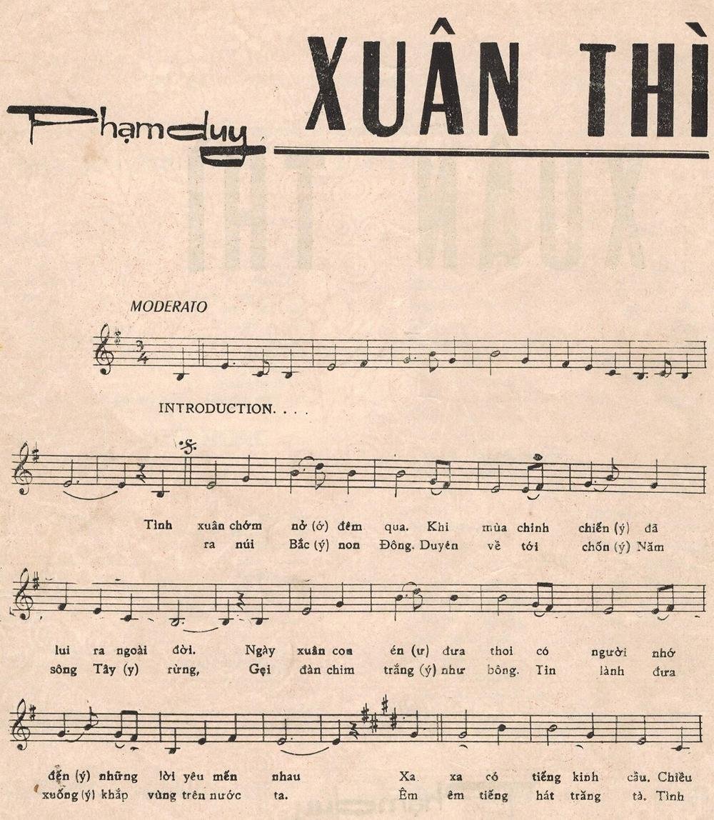 Sheet nhạc Xuân Thì